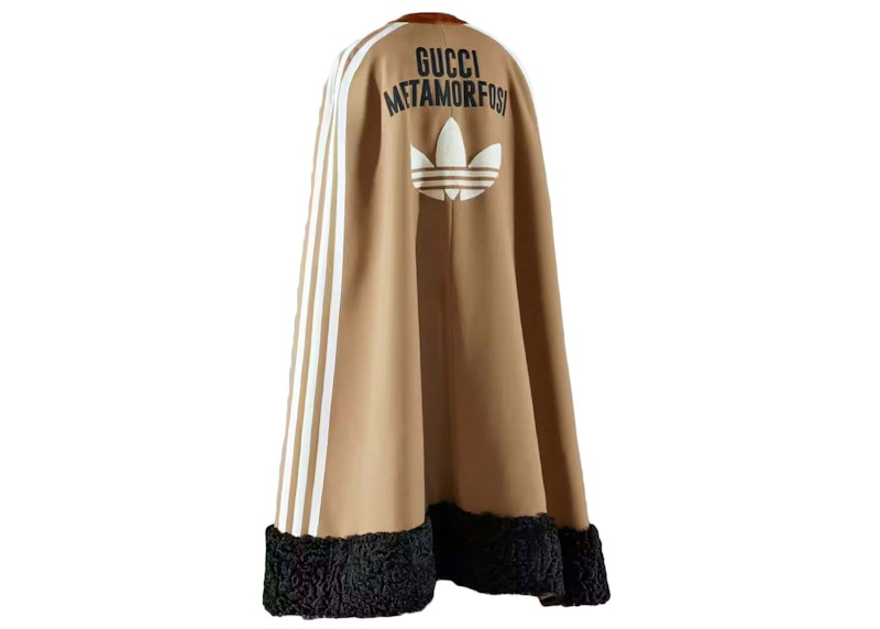 Gucci x adidas Wool And Shearling Cape Brown