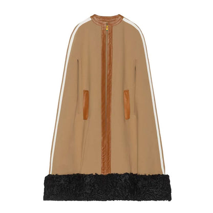 Gucci x adidas Wool And Shearling Cape Brown