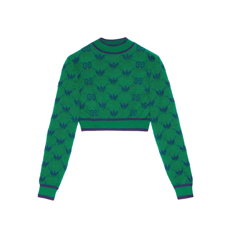 Gucci x adidas Wool Jacquard Sweater Green/Blue