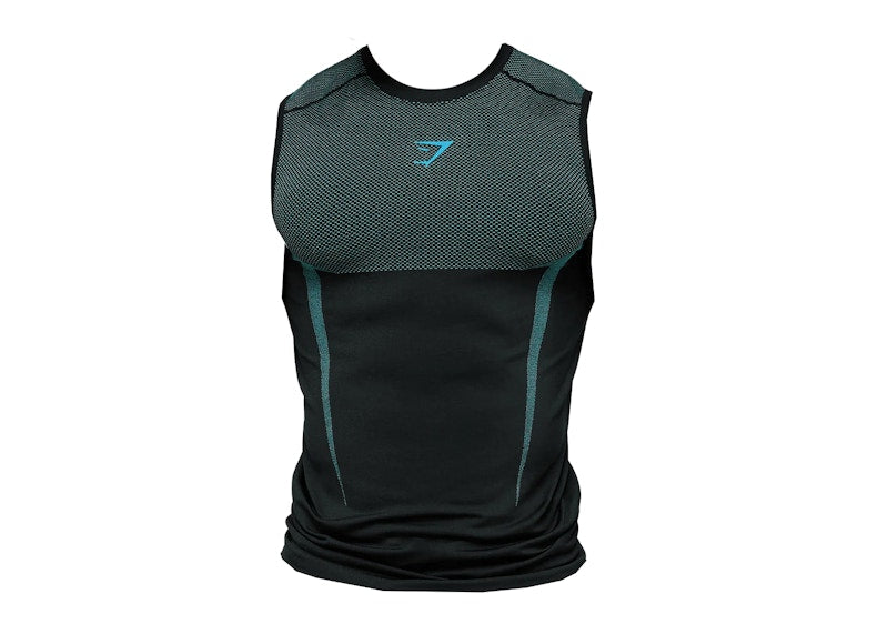 Gymshark Onyx 5.0 Muscle Fit Tank Black/Brand Blue