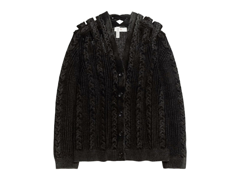 H&M x Glenn Martens Cable-Knit Cardigan Black