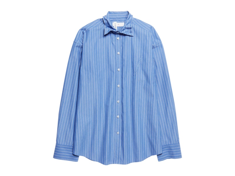H&M x Glenn Martens Poplin Wire Boning Shirt Blue/Stripe