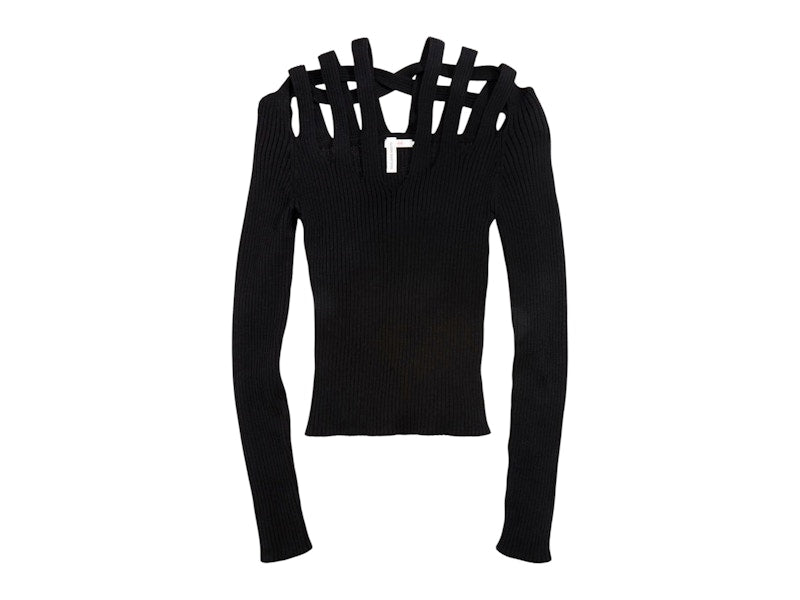 H&M x Glenn Martens Rib-Knit Cutout Top Black