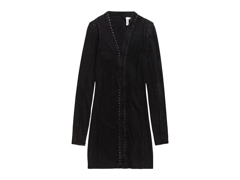 H&M x Glenn Martens Ribbed Mini Dress Black