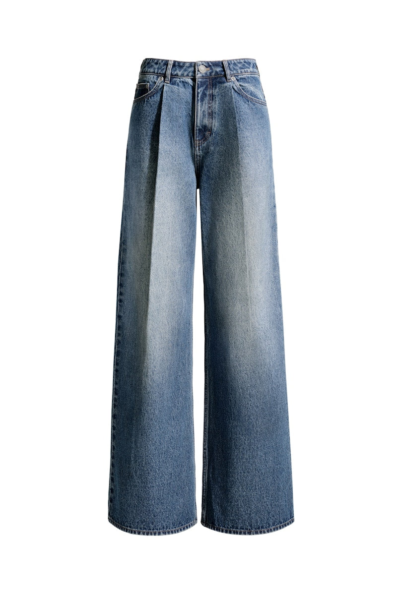 H&M x Magda Butrym Baggy Pleat-Front Jeans Denim Blue