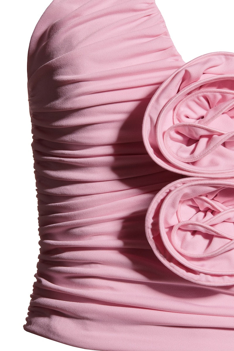 H&M x Magda Butrym Halterneck Top with Rose Applique Light Pink
