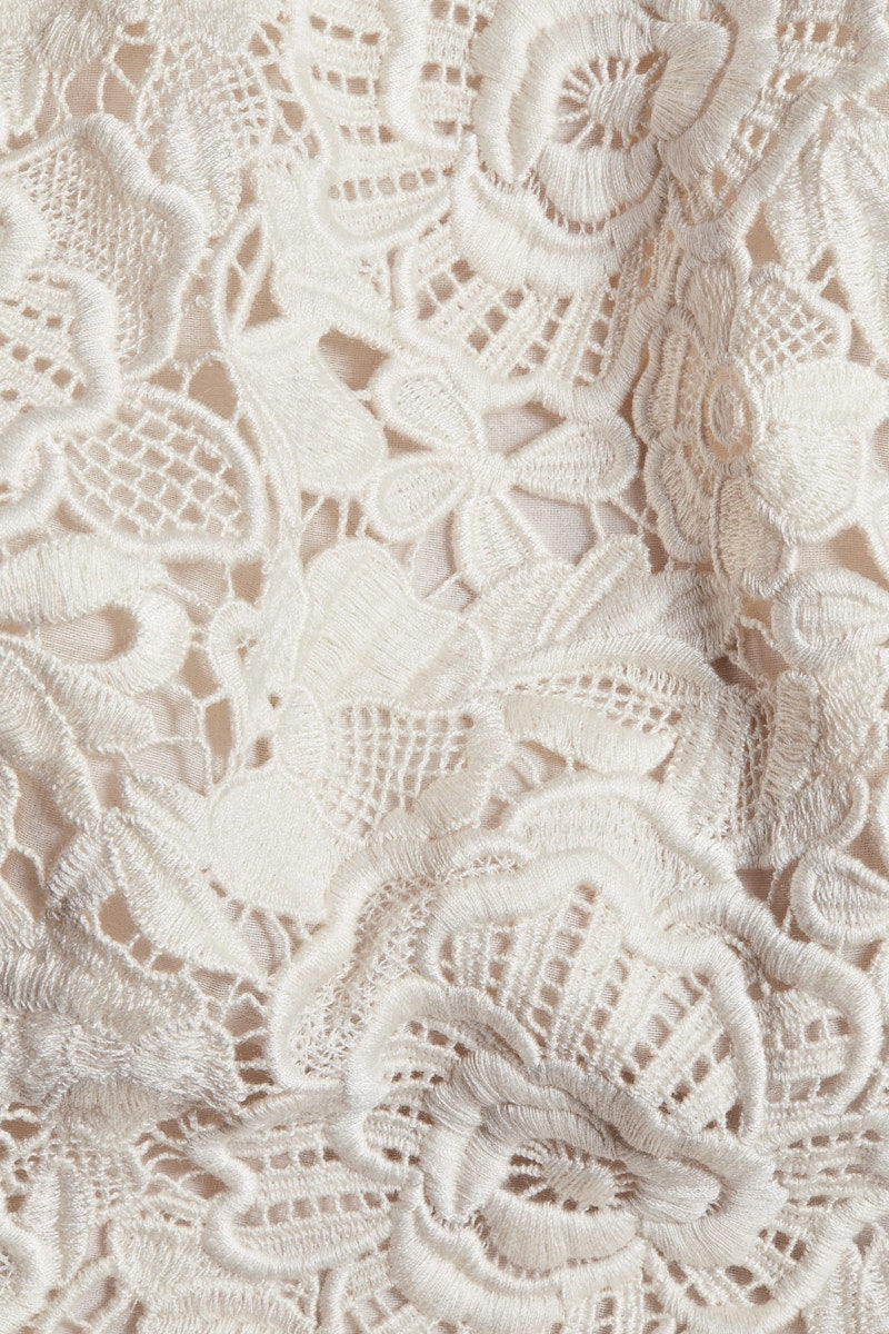 H&M x Magda Butrym Lace Tote Bag with Floral Applique Cream
