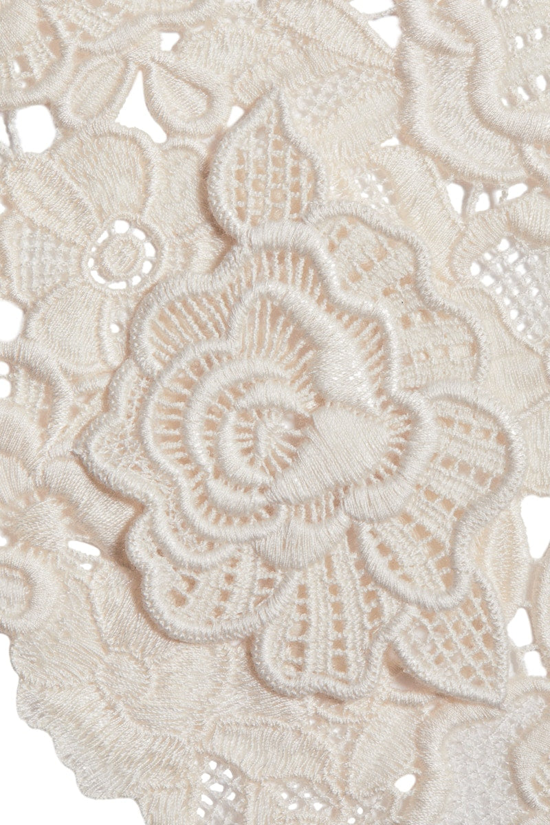 H&M x Magda Butrym Lace Triangle Scarf with Floral Applique Cream