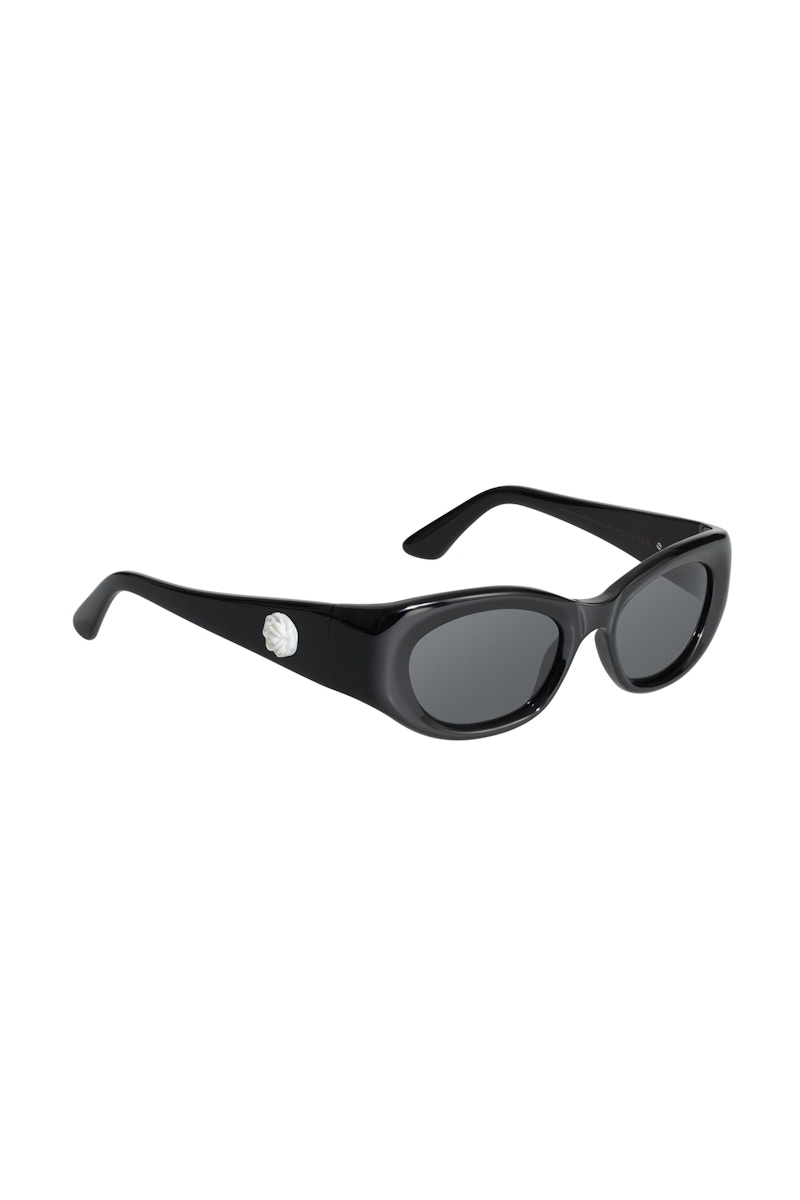 H&M x Magda Butrym Oval Sunglasses with Rose Motif Black