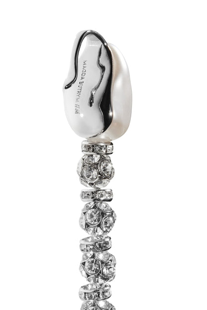 H&M x Magda Butrym Rhinestone-Chain Lariat Necklace Silver-Colored