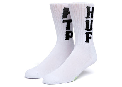 HUF x FTP Crew Socks White