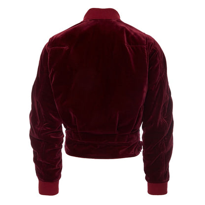 Haider Ackermann Velvet SP Underground Bomber Jacket Burgundy Velvet