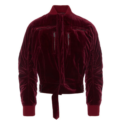 Haider Ackermann Velvet SP Underground Bomber Jacket Burgundy Velvet