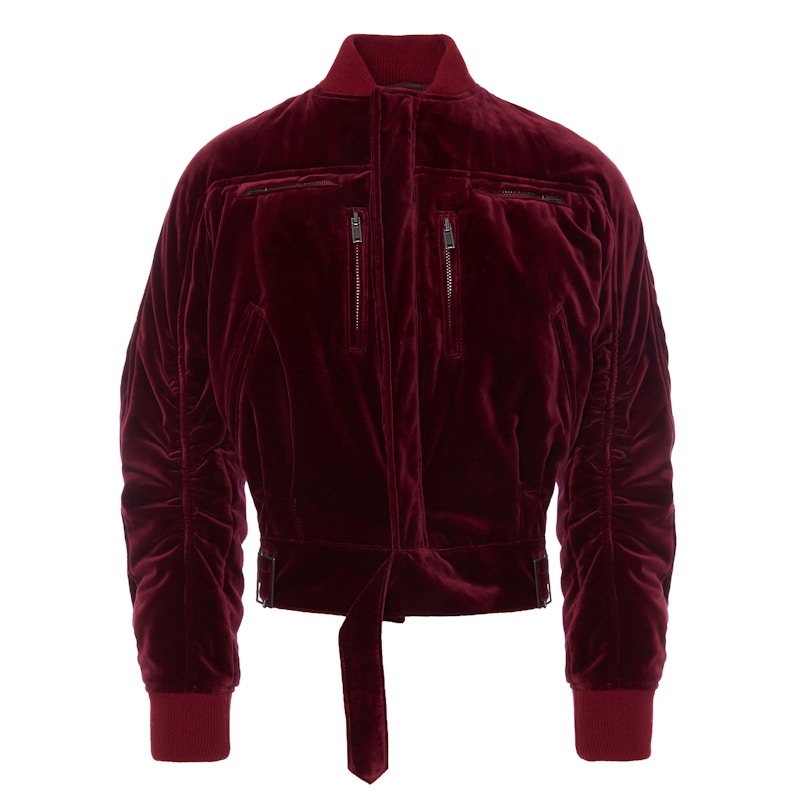 Haider Ackermann Velvet SP Underground Bomber Jacket Burgundy Velvet