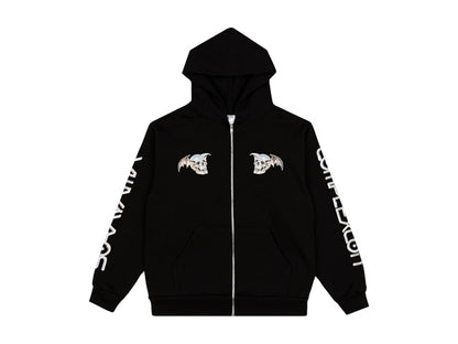 Hajime Sorayama x ComplexCon Skull Zip Up Hoodie Black