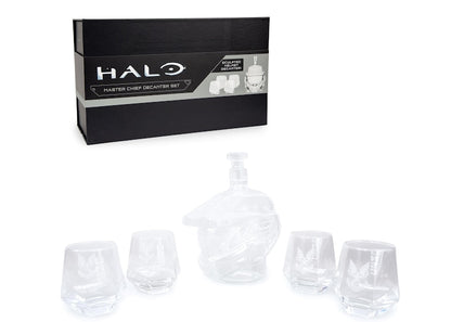 Halo Master Chief Helmet 6-Piece Whiskey Decanter Set with Glasses