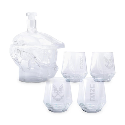 Halo Master Chief Helmet 6-Piece Whiskey Decanter Set with Glasses