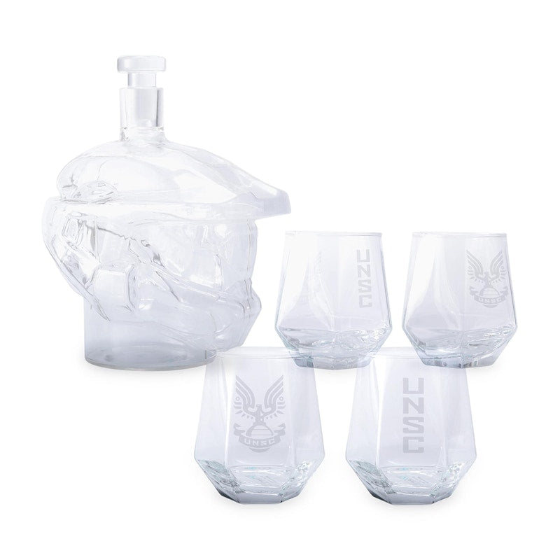 Halo Master Chief Helmet 6-Piece Whiskey Decanter Set with Glasses