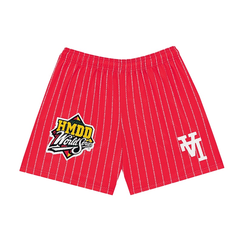 Happy Memories Don't Die LA Pinstripe Basketball Short Red