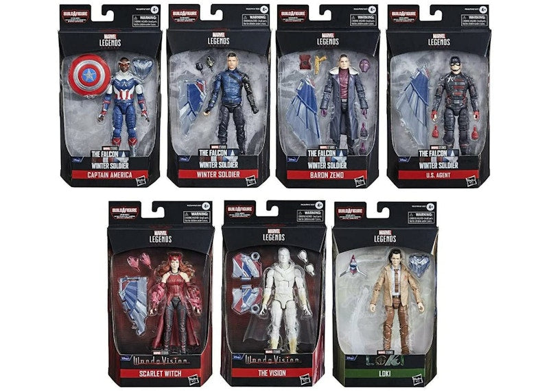 Hasbro Disney+ Marvel Legends Wave 1 Set of 7 - Flight Gear BAF Action Figure