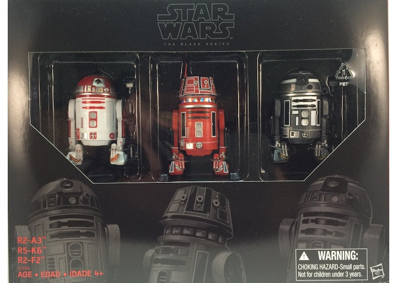 Hasbro Star Wars The Black Series R2-A3, R5-K6, R2-F2 Droid 3-Pack Action Figure