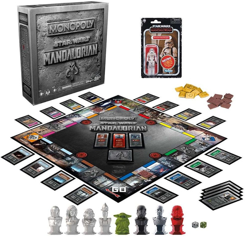 Hasbro Star Wars The Mandalorian Monopoly Limited Edition with Retro Remnant Stormtrooper Board Game Action Figure