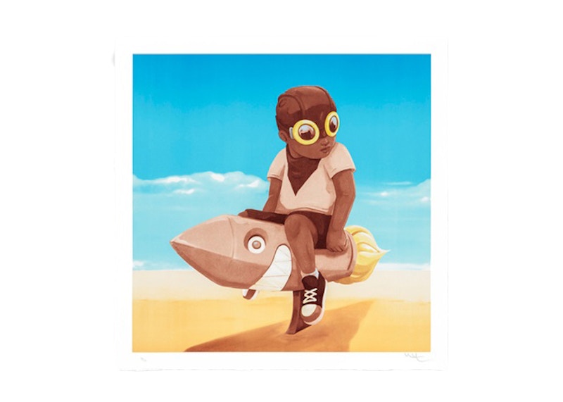 Hebru Brantley Boy On Rocket Print (Signed, Edition of 99)