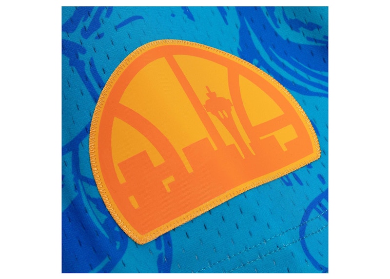 Hebru Brantley x Mitchell & Ness Seattle Sonics Shorts Blue