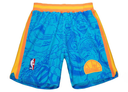 Hebru Brantley x Mitchell & Ness Seattle Sonics Shorts Blue