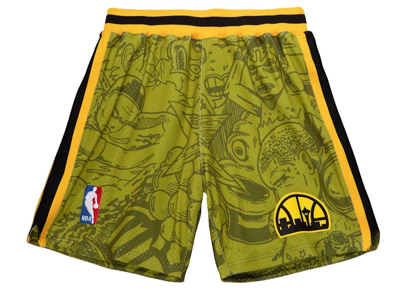 Hebru Brantley x Mitchell & Ness Seattle Sonics Shorts Green