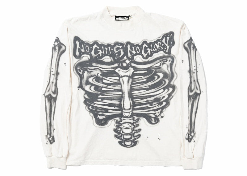 Hellstar Airbrushed Bones Longsleeve White