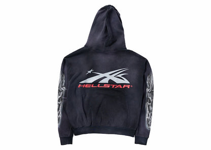 Hellstar Airbrushed Skull Hoodie Black