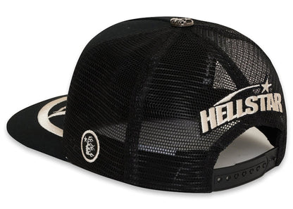 Hellstar Big Logo Trucker Snapback Hat Black