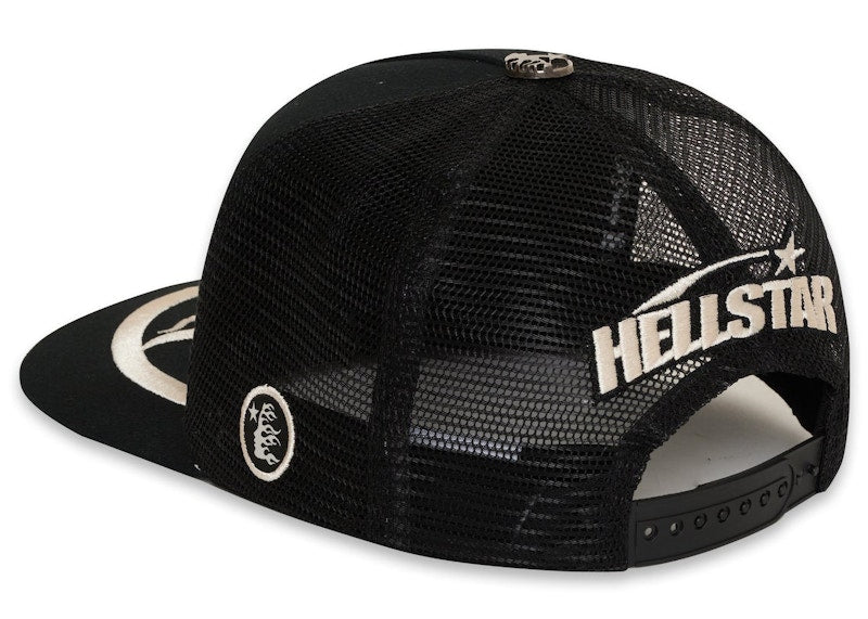 Hellstar Big Logo Trucker Snapback Hat Black