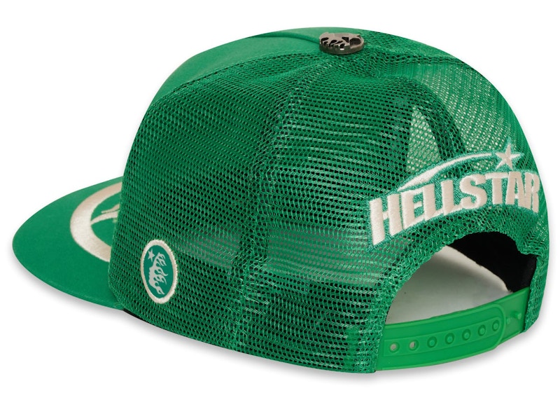 Hellstar Big Logo Trucker Snapback Hat Green