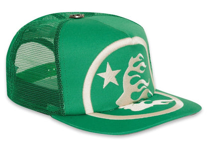 Hellstar Big Logo Trucker Snapback Hat Green