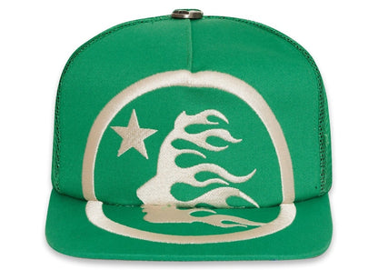 Hellstar Big Logo Trucker Snapback Hat Green