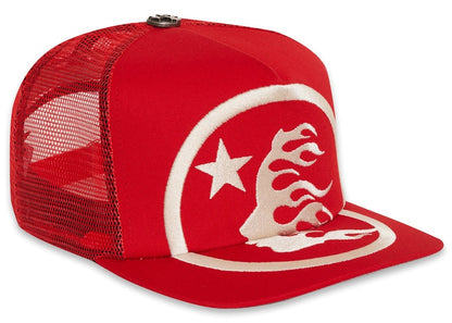 Hellstar Big Logo Trucker Snapback Hat Red