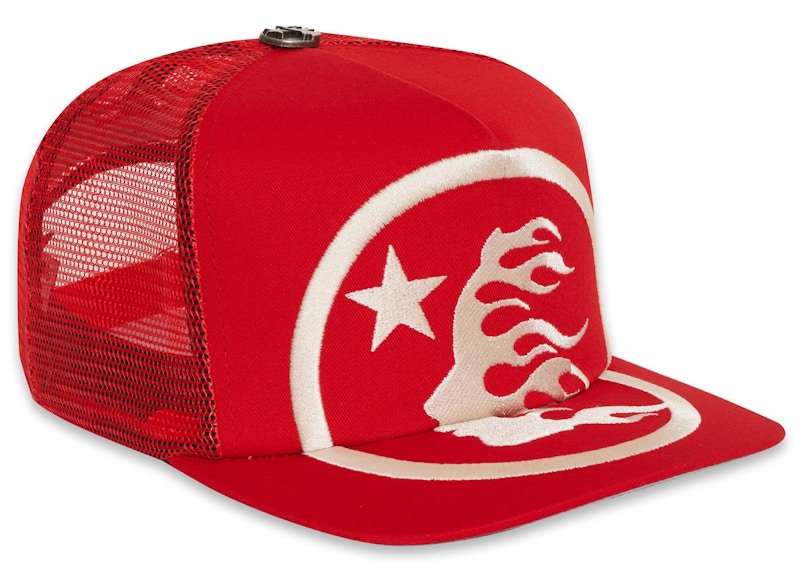 Hellstar Big Logo Trucker Snapback Hat Red