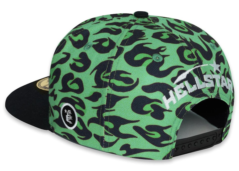 Hellstar Cheetah Print Fitted Hat Green
