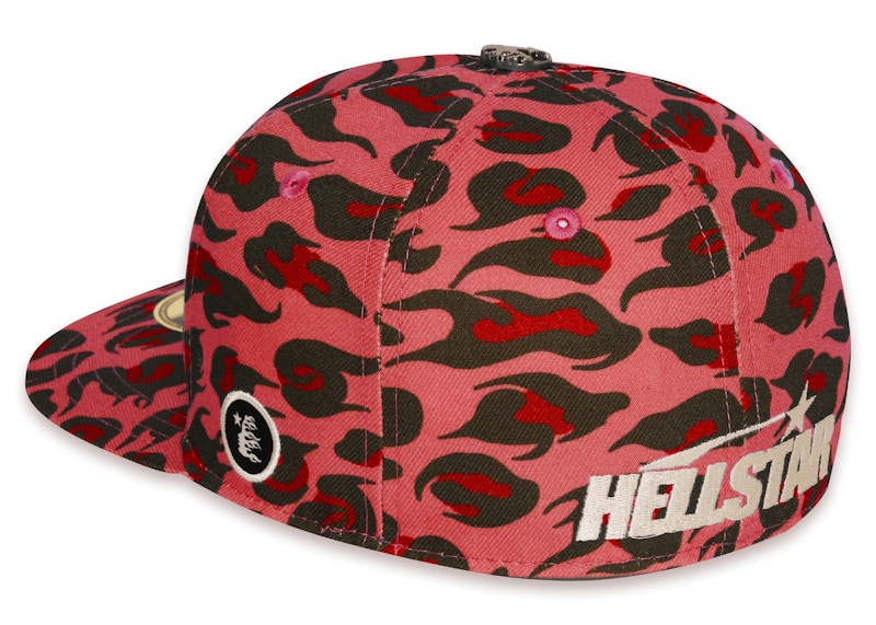 Hellstar Cheetah Print Fitted Hat Red