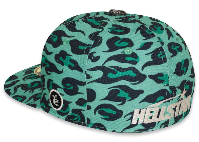 Hellstar Cheetah Print Snapback Hat Green