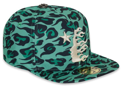 Hellstar Cheetah Print Snapback Hat Green