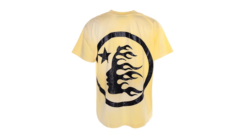Hellstar Classic Black Glitter Logo T-Shirt Yellow