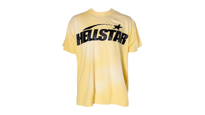 Hellstar Classic Black Glitter Logo T-Shirt Yellow