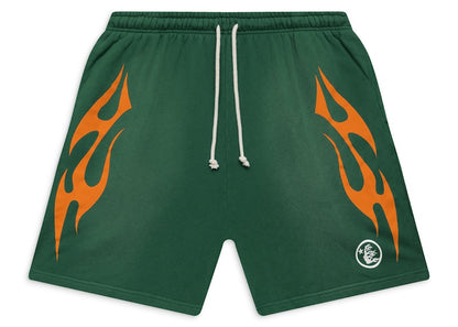 Hellstar Flame Shorts Green