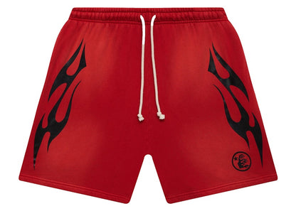 Hellstar Flame Shorts Red