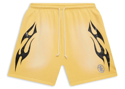 Hellstar Flame Shorts Yellow
