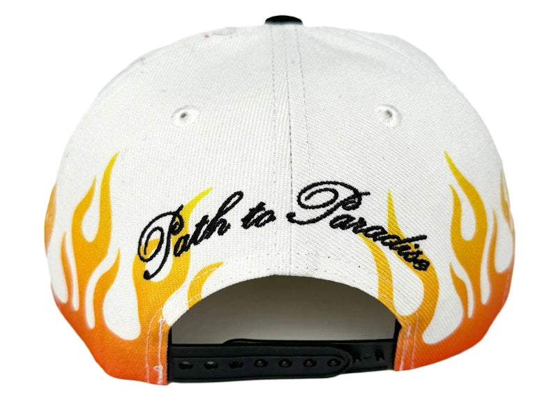 Hellstar Flame Vintage Snapback Hat Cream/Navy