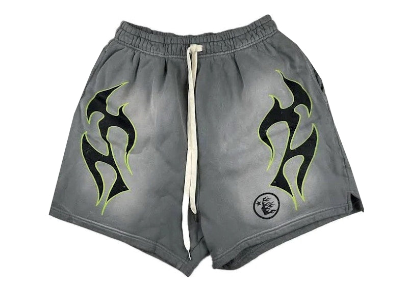 Hellstar Future Flame Shorts Grey/Green